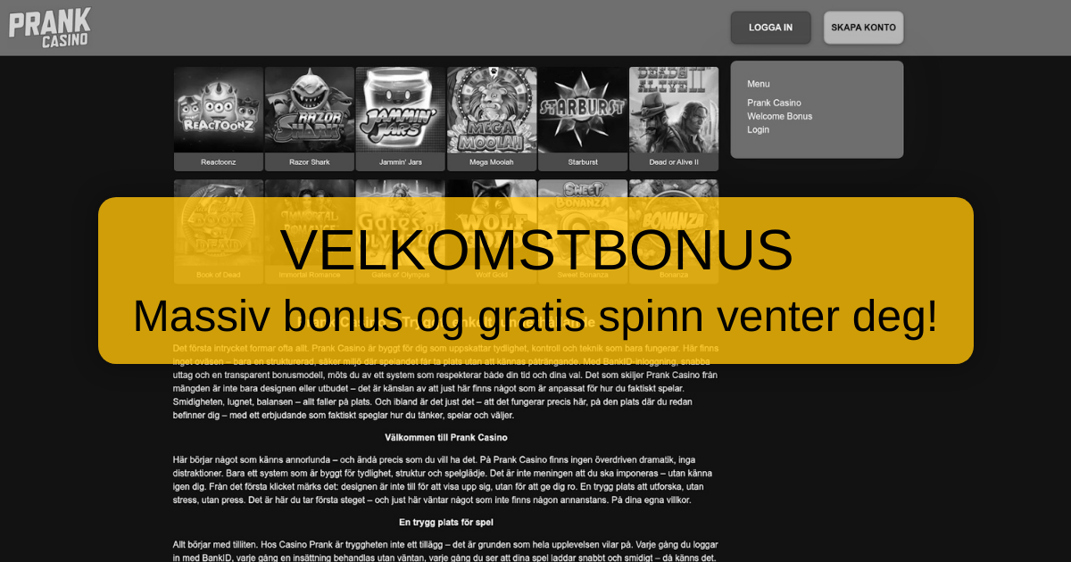 Prank Casino for norske spillere